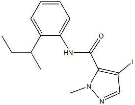 N-(2-sec-butylphenyl)-4-iodo-1-methyl-1H-pyrazole-5-carboxamide 结构式