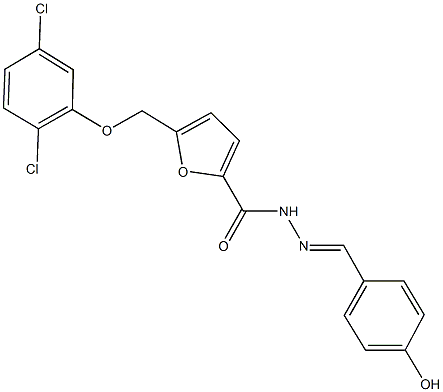 5-[(2,5-dichlorophenoxy)methyl]-N'-(4-hydroxybenzylidene)-2-furohydrazide 结构式