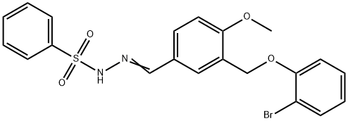 N'-{3-[(2-bromophenoxy)methyl]-4-methoxybenzylidene}benzenesulfonohydrazide 结构式