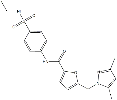 5-[(3,5-dimethyl-1H-pyrazol-1-yl)methyl]-N-{4-[(ethylamino)sulfonyl]phenyl}-2-furamide 结构式