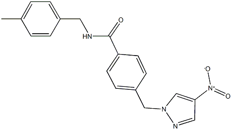 4-({4-nitro-1H-pyrazol-1-yl}methyl)-N-(4-methylbenzyl)benzamide 结构式