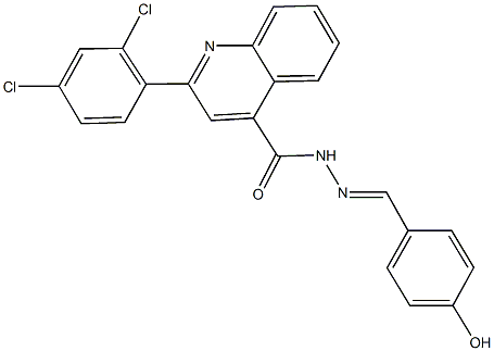 2-(2,4-dichlorophenyl)-N'-(4-hydroxybenzylidene)-4-quinolinecarbohydrazide 结构式