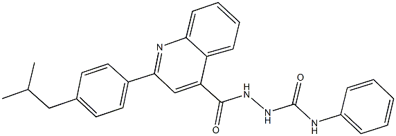 2-{[2-(4-isobutylphenyl)-4-quinolinyl]carbonyl}-N-phenylhydrazinecarboxamide 结构式