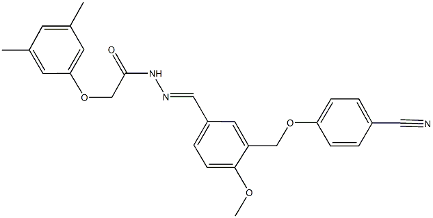 N'-{3-[(4-cyanophenoxy)methyl]-4-methoxybenzylidene}-2-(3,5-dimethylphenoxy)acetohydrazide 结构式