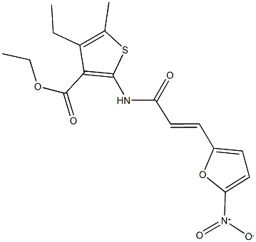 ethyl 4-ethyl-2-[(3-{5-nitro-2-furyl}acryloyl)amino]-5-methyl-3-thiophenecarboxylate 结构式