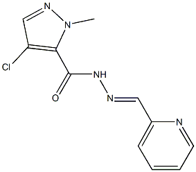 4-chloro-1-methyl-N'-(2-pyridinylmethylene)-1H-pyrazole-5-carbohydrazide 结构式