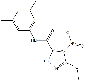 N-(3,5-dimethylphenyl)-4-nitro-3-methoxy-1H-pyrazole-5-carboxamide 结构式