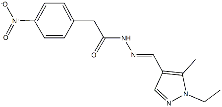 N'-[(1-ethyl-5-methyl-1H-pyrazol-4-yl)methylene]-2-{4-nitrophenyl}acetohydrazide 结构式