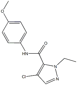 4-chloro-1-ethyl-N-(4-methoxyphenyl)-1H-pyrazole-5-carboxamide 结构式