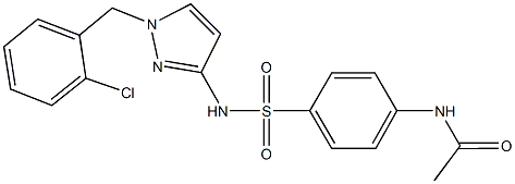 N-[4-({[1-(2-chlorobenzyl)-1H-pyrazol-3-yl]amino}sulfonyl)phenyl]acetamide 结构式