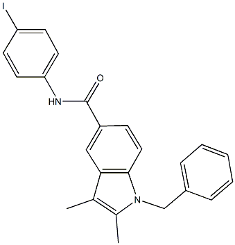 1-benzyl-N-(4-iodophenyl)-2,3-dimethyl-1H-indole-5-carboxamide 结构式