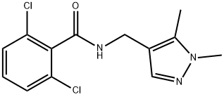 2,6-dichloro-N-[(1,5-dimethyl-1H-pyrazol-4-yl)methyl]benzamide 结构式