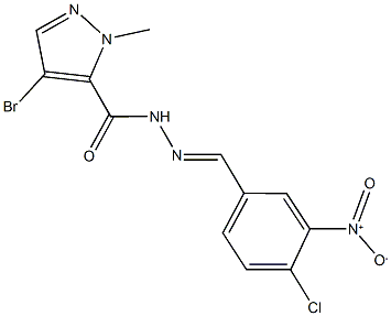 4-bromo-N'-{4-chloro-3-nitrobenzylidene}-1-methyl-1H-pyrazole-5-carbohydrazide 结构式