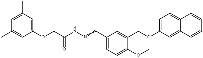 2-(3,5-dimethylphenoxy)-N'-{4-methoxy-3-[(2-naphthyloxy)methyl]benzylidene}acetohydrazide 结构式