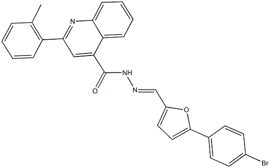 N'-{[5-(4-bromophenyl)-2-furyl]methylene}-2-(2-methylphenyl)-4-quinolinecarbohydrazide 结构式