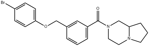 4-bromophenyl 3-(hexahydropyrrolo[1,2-a]pyrazin-2(1H)-ylcarbonyl)benzyl ether 结构式