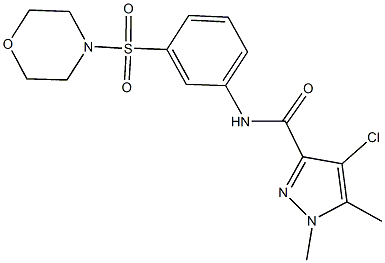 4-chloro-1,5-dimethyl-N-[3-(4-morpholinylsulfonyl)phenyl]-1H-pyrazole-3-carboxamide 结构式