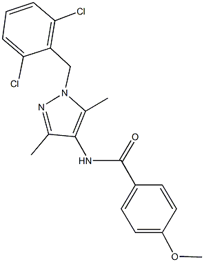 N-[1-(2,6-dichlorobenzyl)-3,5-dimethyl-1H-pyrazol-4-yl]-4-methoxybenzamide 结构式