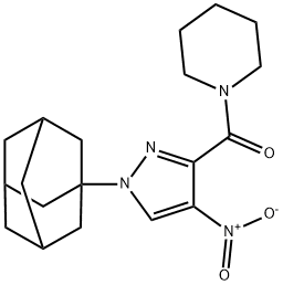 1-({1-(1-adamantyl)-4-nitro-1H-pyrazol-3-yl}carbonyl)piperidine 结构式