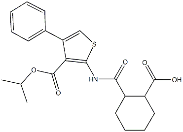 2-({[3-(isopropoxycarbonyl)-4-phenyl-2-thienyl]amino}carbonyl)cyclohexanecarboxylic acid 结构式