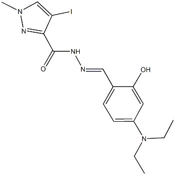 N'-[4-(diethylamino)-2-hydroxybenzylidene]-4-iodo-1-methyl-1H-pyrazole-3-carbohydrazide 结构式