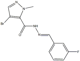 4-bromo-N'-(3-fluorobenzylidene)-1-methyl-1H-pyrazole-5-carbohydrazide 结构式