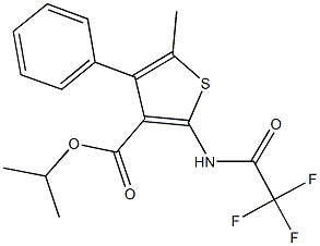 isopropyl 5-methyl-4-phenyl-2-[(trifluoroacetyl)amino]-3-thiophenecarboxylate 结构式