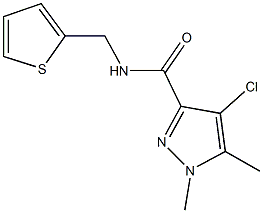 4-chloro-1,5-dimethyl-N-(2-thienylmethyl)-1H-pyrazole-3-carboxamide 结构式