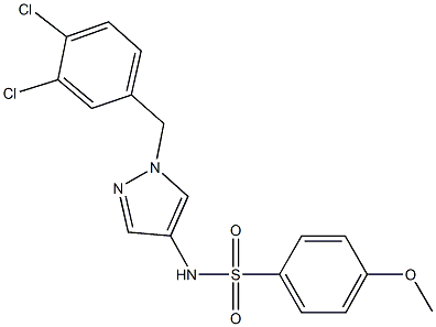 N-[1-(3,4-dichlorobenzyl)-1H-pyrazol-4-yl]-4-methoxybenzenesulfonamide 结构式