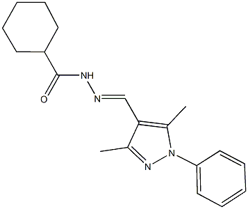 N'-[(3,5-dimethyl-1-phenyl-1H-pyrazol-4-yl)methylene]cyclohexanecarbohydrazide 结构式