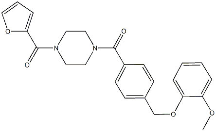 1-(2-furoyl)-4-{4-[(2-methoxyphenoxy)methyl]benzoyl}piperazine 结构式