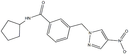 N-cyclopentyl-3-({4-nitro-1H-pyrazol-1-yl}methyl)benzamide 结构式