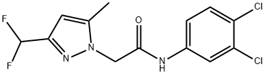 N-(3,4-dichlorophenyl)-2-[3-(difluoromethyl)-5-methyl-1H-pyrazol-1-yl]acetamide 结构式