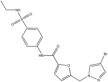 5-[(4-bromo-1H-pyrazol-1-yl)methyl]-N-{4-[(ethylamino)sulfonyl]phenyl}-2-furamide 结构式