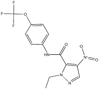 1-ethyl-4-nitro-N-[4-(trifluoromethoxy)phenyl]-1H-pyrazole-5-carboxamide 结构式
