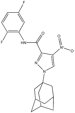1-(1-adamantyl)-N-(2,5-difluorophenyl)-4-nitro-1H-pyrazole-3-carboxamide 结构式