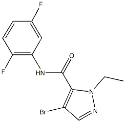 4-bromo-N-(2,5-difluorophenyl)-1-ethyl-1H-pyrazole-5-carboxamide 结构式