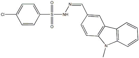 4-chloro-N'-[(9-methyl-9H-carbazol-3-yl)methylene]benzenesulfonohydrazide 结构式