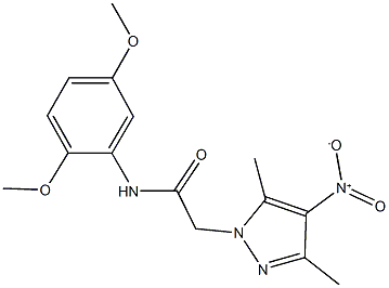 N-(2,5-dimethoxyphenyl)-2-{4-nitro-3,5-dimethyl-1H-pyrazol-1-yl}acetamide 结构式