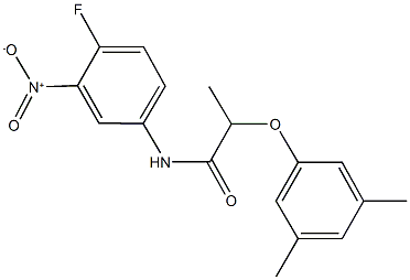 2-(3,5-dimethylphenoxy)-N-{4-fluoro-3-nitrophenyl}propanamide 结构式