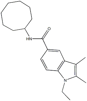 N-cyclooctyl-1-ethyl-2,3-dimethyl-1H-indole-5-carboxamide 结构式