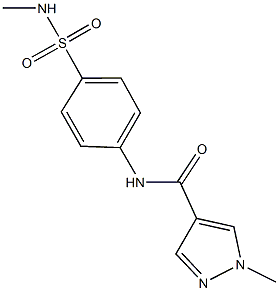 1-methyl-N-{4-[(methylamino)sulfonyl]phenyl}-1H-pyrazole-4-carboxamide 结构式