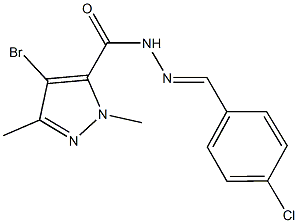 4-bromo-N'-(4-chlorobenzylidene)-1,3-dimethyl-1H-pyrazole-5-carbohydrazide 结构式