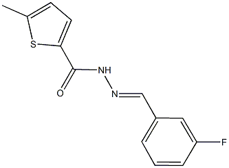 N'-(3-fluorobenzylidene)-5-methyl-2-thiophenecarbohydrazide 结构式