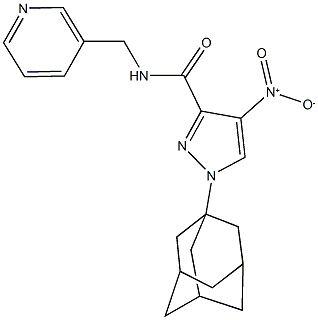 1-(1-adamantyl)-4-nitro-N-(3-pyridinylmethyl)-1H-pyrazole-3-carboxamide 结构式