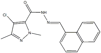 4-chloro-1,3-dimethyl-N'-(1-naphthylmethylene)-1H-pyrazole-5-carbohydrazide 结构式