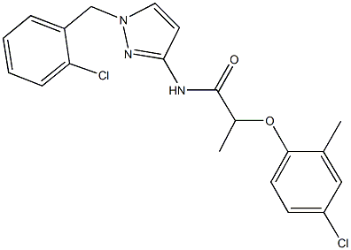 N-[1-(2-chlorobenzyl)-1H-pyrazol-3-yl]-2-(4-chloro-2-methylphenoxy)propanamide 结构式