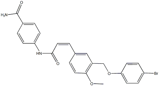 4-[(3-{3-[(4-bromophenoxy)methyl]-4-methoxyphenyl}acryloyl)amino]benzamide 结构式