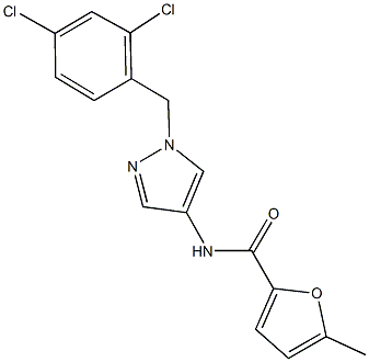 N-[1-(2,4-dichlorobenzyl)-1H-pyrazol-4-yl]-5-methyl-2-furamide 结构式