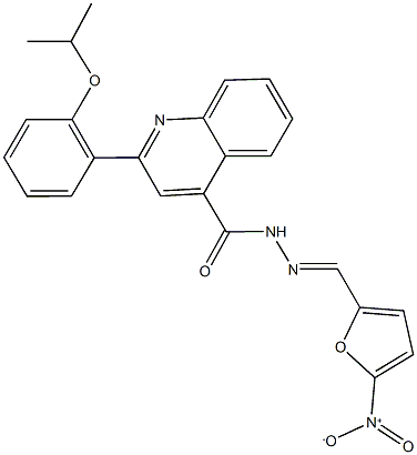 N'-({5-nitro-2-furyl}methylene)-2-(2-isopropoxyphenyl)-4-quinolinecarbohydrazide 结构式